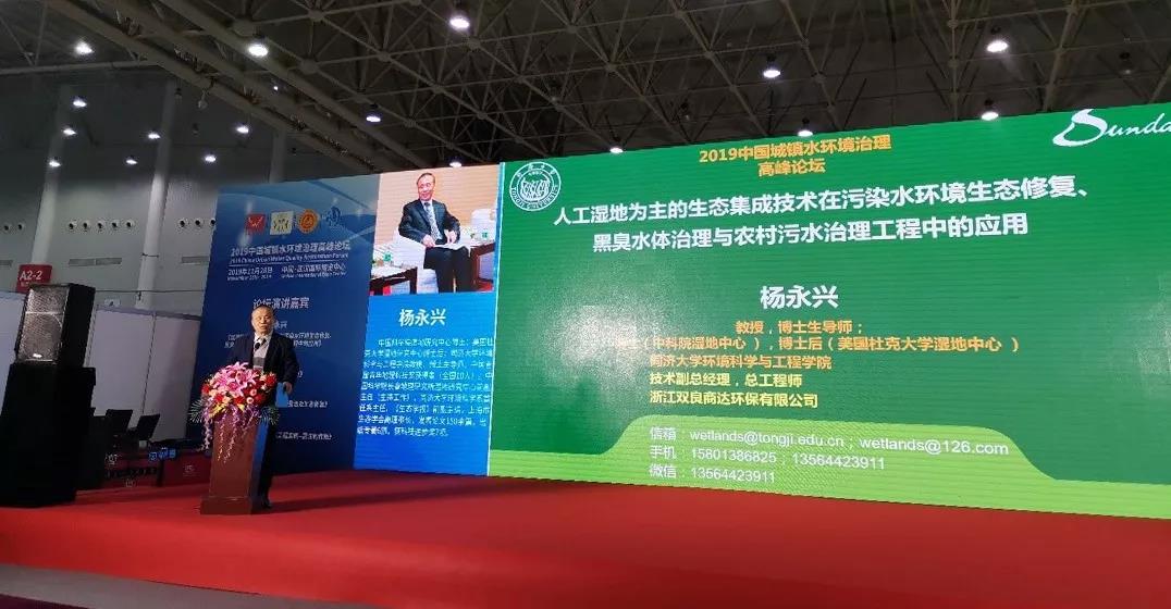 商達環(huán)保專家楊永興教授應(yīng)邀出席“2019中國城鎮(zhèn)水環(huán)境治理高峰論壇”并做主題演講
